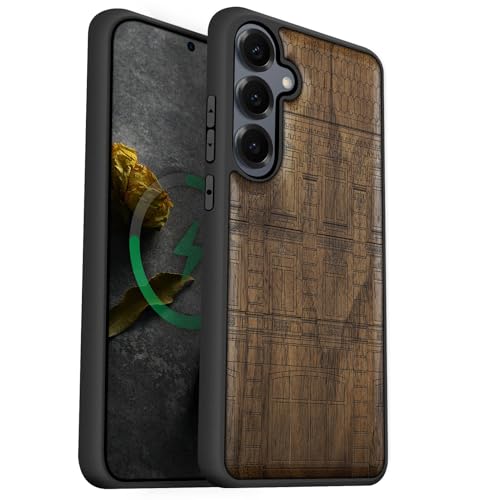 Étui pour Samsung S25 antichoc en bois, protégez votre Galaxy S25 contre les chutes