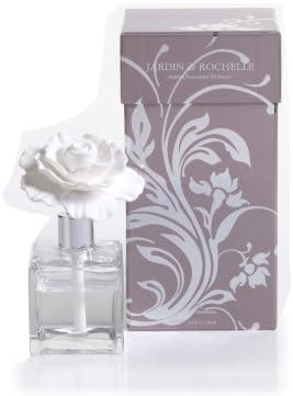 Zodax Jardin De Rochelle Porcelain Diffuser Square Glass Bottle Dahlia