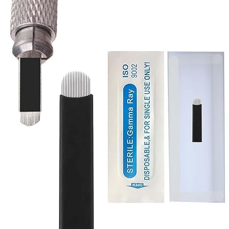 Microblading Blades 18U 0.18mm Nano Flex For Eyebrows|Tattoo Blades for Unisex Adults|Manual Liner Pen|Permanent Makeup Brows Shape|Individually Packed in Sterile Packaging (10 Pcs)-image-12