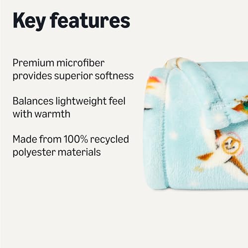 Image of Amazon Basics Kids Super Soft Fleece Blanket, Ultra-Soft Lightweight Throw for Children, 50 x 60 inches, Forest Friends
