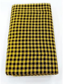 Men's Turban Cloth Saafa/Saafi/Sikh Turban/Punjabi pagri/Kapda,Unstitched Yellow & Black Check (2.5 Metres) Dabbi wala Sikh Turban/Punjabi pagri