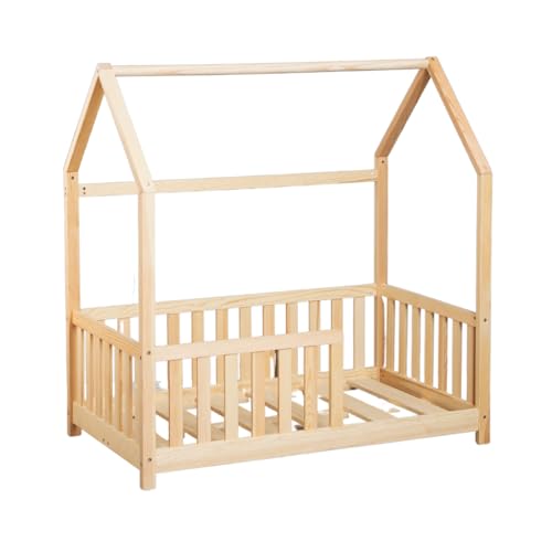 Buxibo Kinderbett &ndash; Holz&ndash;Kleinkindbett &ndash; Hausbett &ndash; 60x120cm