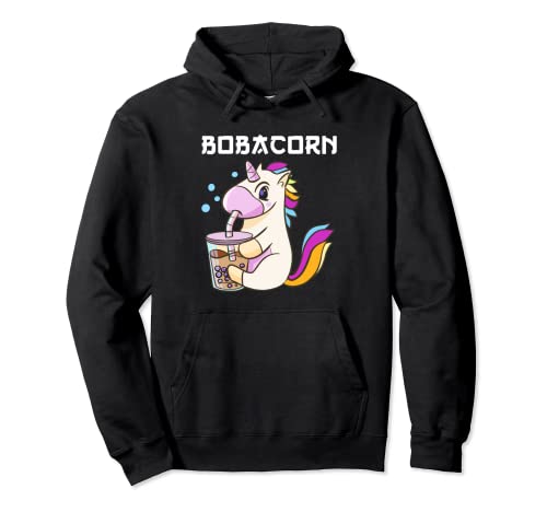 Bubble Tea Unicorn Boba Milk Anime Cute Kawaii Camiseta Sudadera con Capucha