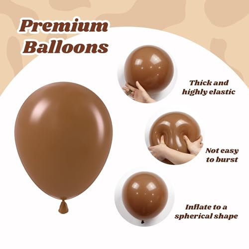 Image of 12inch Western Balloons with Brown Nude Gold Confetti Cow Latex Balloons | Farm, Cowboy, Western, Baby Shower, Birthday Party Decorations