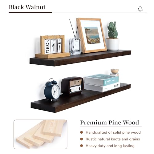 Floatingshelvesforwall36incheslongrusticwoodfloatingshelvessetof2longwoodenshelvesforfireplacelivingroombedroomdarkwalnut Urban Country Home Decor Floating shelves for wall 36 inches long rustic wood floating shelves set of 2 long wooden shelves for fireplace living room bedroom dark walnut urban country home decor