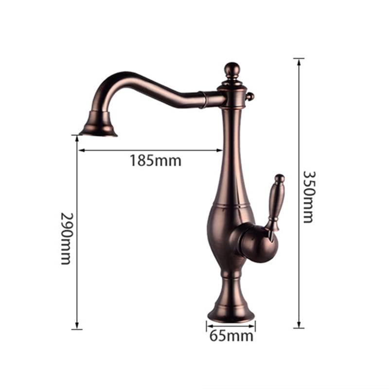 Robinet type théière rétro mitigeur eau chaude froide laiton or - 6
