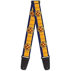 Buckle-down Gs-wxm040 Sangle de guitare – X-Men Cyclops utilitaire Sangle Bleu/doré/noir/rouge, 5,1 cm de large et 29–137,2 cm de long - Les Beatles, Paul McCartney, John Lennon, RIngo Starr, George Harrison