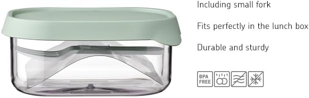 Mepal Take a Break Fruit Box To Go - 250 ml With Small Fork - Fits Ideally in Lunch Box - Vivid Mauve