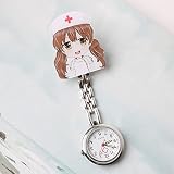 BOMEETSIA Mujeres médico Enfermeras Reloj,Reloj de Enfermera de Dibujos Animados Reloj de Bolsillo de Examen de Estudiante Reloj de Pared de Cofre Lindo Luminoso,60