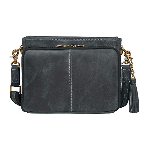 Gun Tote'n Mamas womens Tote'n (Grey) Distressed Buffalo Leather Crossbody Organizer Purse by Gun Tote n Mamas, Grey, Medium US2