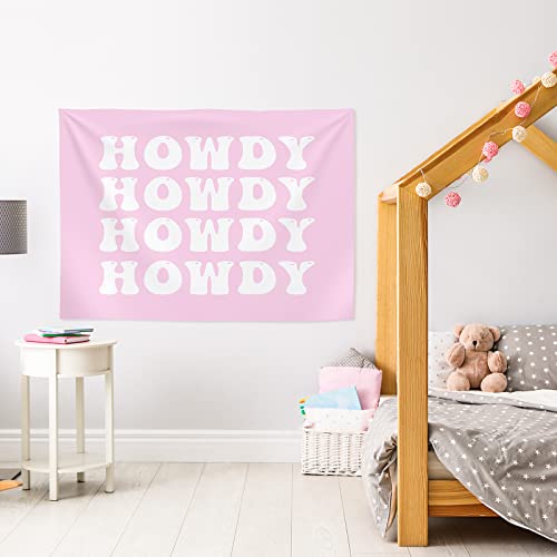 Coume 2 Pack Smile Face And Howdy Tapestry 60 X 40 Inch Cute Aesthetic Preppy Room Decor Wall Hanging Preppy Tapestry For Girls Teen Kids Room Bedroom Wall Art Dorm College Decorations (Pink) #TOP3