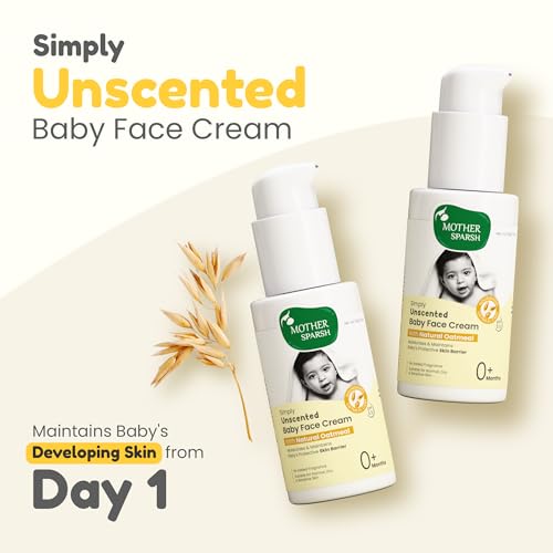 Mother Sparsh Simply Unscented Baby Face Cream with Oatmeal -50g | Fragrance Free Baby Cream for Sensitive Skin - Image 4