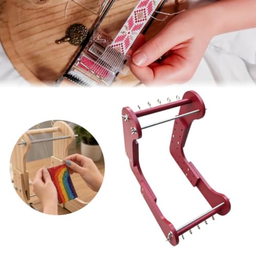 Telar de madera con diseño inclinado para tejer bisutería cómodamente 8