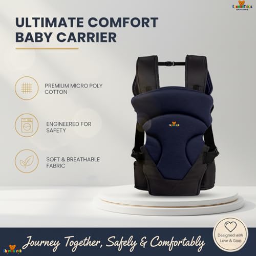 Image of Baby Carrier Bag, Infant Holder for New Born, Baby Carrier Bag for 0 to 3 Year Baby - 4 in 1 Comfortable and Adjustable Bag with an Ergonomic Solution for Baby Up to 3 Years (Navy Blue)