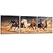 Inzlove Running Horse Animal Painting on Canvas Print Artwork for Home Decor 3 Pieces Wall Art Pictures