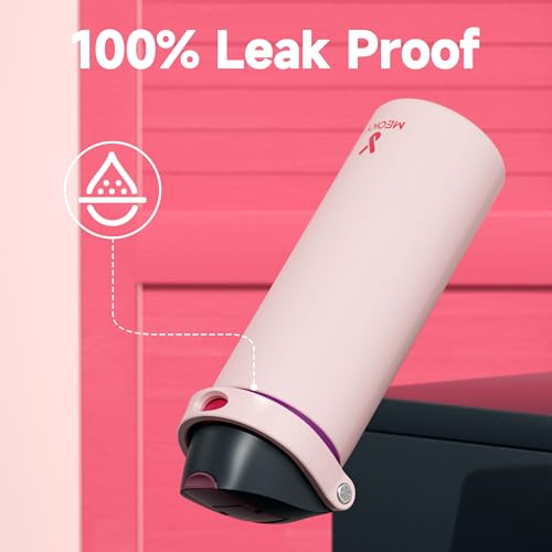 Image of 24 oz Insulated Water Bottle for Sports: Meoky Stainless Steel Water Bottle with Straw and Spout Lid - Leak Proof, Cold for 24 Hours, Fits in Car Cup Holder, BPA-Free for Women Travel, Dreamy Field