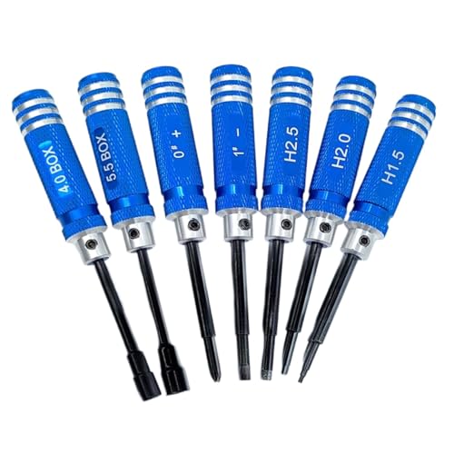Tournevis RC hexagonaux et cruciformes bleus pour le démontage de mini-voitures télécommandées