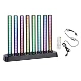 GOWENIC LED Music Spectrum Analyzer with 8 Tubes, Audio Visualizer Display Bluetooth 200 RGB LEDs Adjustable High Sensitivity, Music Rhythm Light Bar for Musicians Enthusiasts