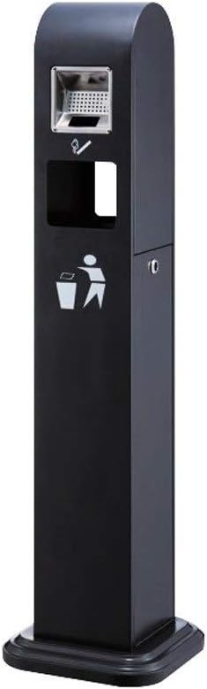 Waste Bins,Rrubbish Bin Trash Can Outdoor Stainless Steel Vertical Trash Can with Ashtray for School Airport Hospital Hotel Kitchen Trash Can/Gray/a