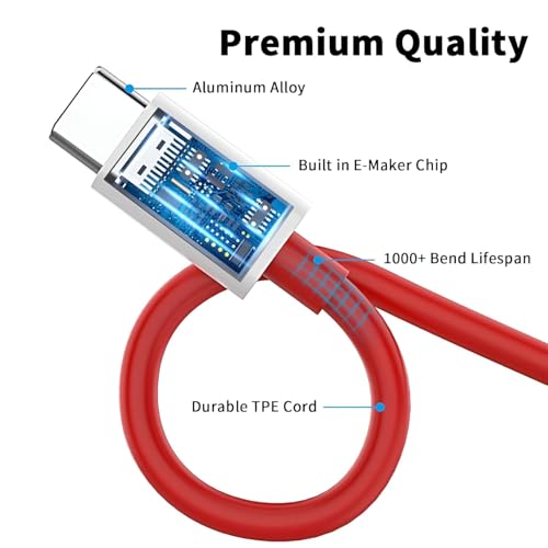 Image of Original Orignal 65W Charger & C to C Cable for Oneplus Nord CE 5G| Nord| 7| 7T| 7 Pro| 7T Pro| 6T