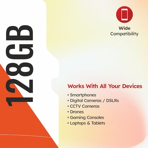 Image of Manomay 128 GB Micro Memory Card, High Speed Storage Card for Smartphones, Tablets, Cameras (128, GB)