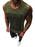 OZONEE Herren Tank Top Tanktop Tankshirt Ärmellos Bodybuilding Shirt Unterhemd T-Shirt Tshirt Tee Muskelshirt Achselshirt Trägershirt Ärmellose Training Sport Fitness O/T103Z/29 GRÜN XL