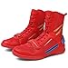 UKUBOXBAG Mens Womens Boxing Sport Shoes, Mesh Breathable Boxers Fashion Sneakers High Top Wrestling Fitness Boots,Red,8.5