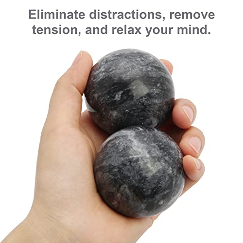 Coolrunner 2'' Marble Dark Grey Baoding Balls Chinese Health Stress Relieve Hand Exercise Hand Massage Hand Balls #TOP2