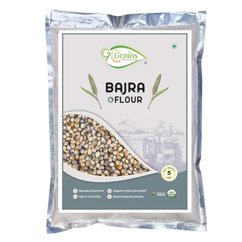 Image of Organic Bajra flour (5kgs) For Eating And Cookings|Pearl Millet Flour | Produce of India from Organic Farms By G7 Grains