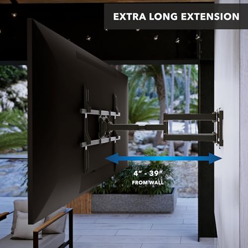 Image of Mount-It! The Beast Outdoor TV Wall Mount, Heavy Duty Weatherproof Full Motion TV Mount for 60-110 Inch TVs, 275 lb Capacity, 39 inch Extension, Swivel, Tilt, Max VESA 800x600