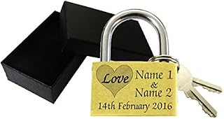 Love Lock 40mm Personalised Engraved Padlock with Gift Box, Anniversary, Present Love Heart Made And Engraved By TSM Trading