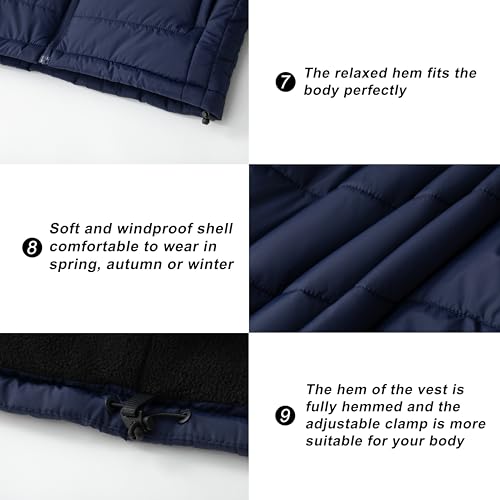 Image of VtuAOL Men's Puffer Vest Outdoor Padded Vest Softshell Outerwear Vest for Travel Hiking