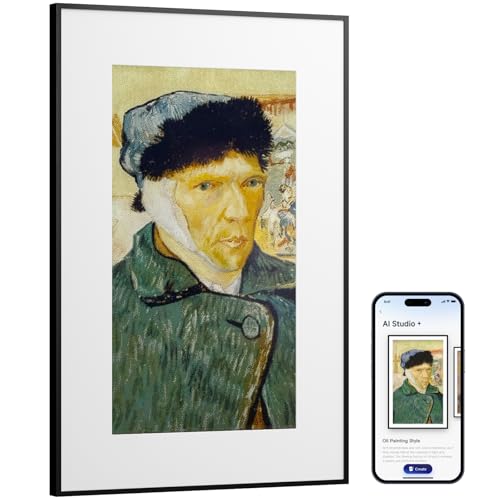 SwitchBot AI Art Frame 31.5 Electronic Ink Picture Frame Wireless Digital Photo Frame Long Battery Life Alexa Compatible Wall Decoration Home Dcor AI-Generated Art Gift for Art Lovers