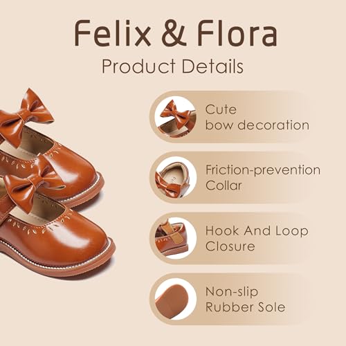 Image of Felix & Flora Toddler Little Girl Princess Dress Shoes-Mary Jane Flats for Girl Party School Shoes