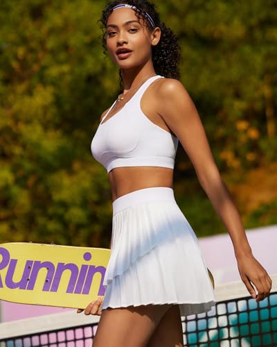 Image of RUNNING GIRL High Impact Sports Bras for Women,Crisscross Back High Support Bra Moulded Cup Workout Bra Push up(WX3072 White L)
