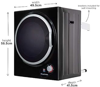 Russell Hobbs Black 2.5kg Compact Mini Vented Tumble Dryer