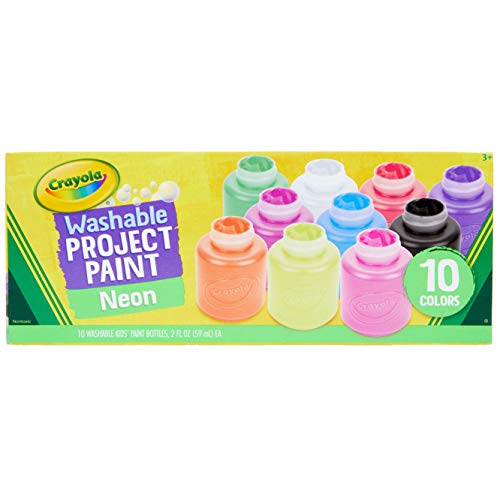 Crayola Washable Kids Project Paint - Neon (2Oz), Arts & Crafts Supplies For Kids, Preschool & Kindergarten, Gifts, Ages 3+ #TOP1