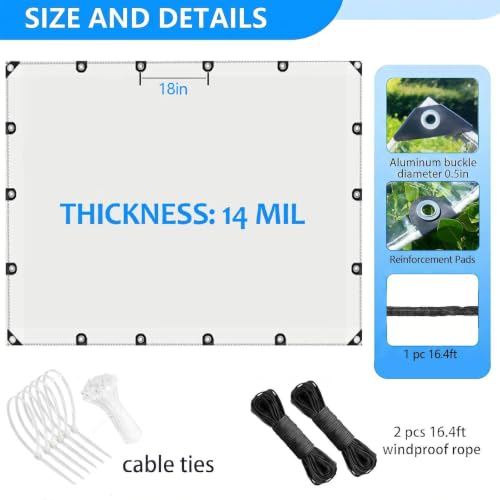Small Clear Tarps Heavy Duty Waterproof Vinyl Tarp with Grommets 4x6ft - image 7