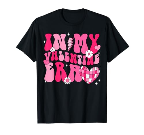 Groovy In My Valentine Era Cute Valentines Day Girls Kids T-Shirt