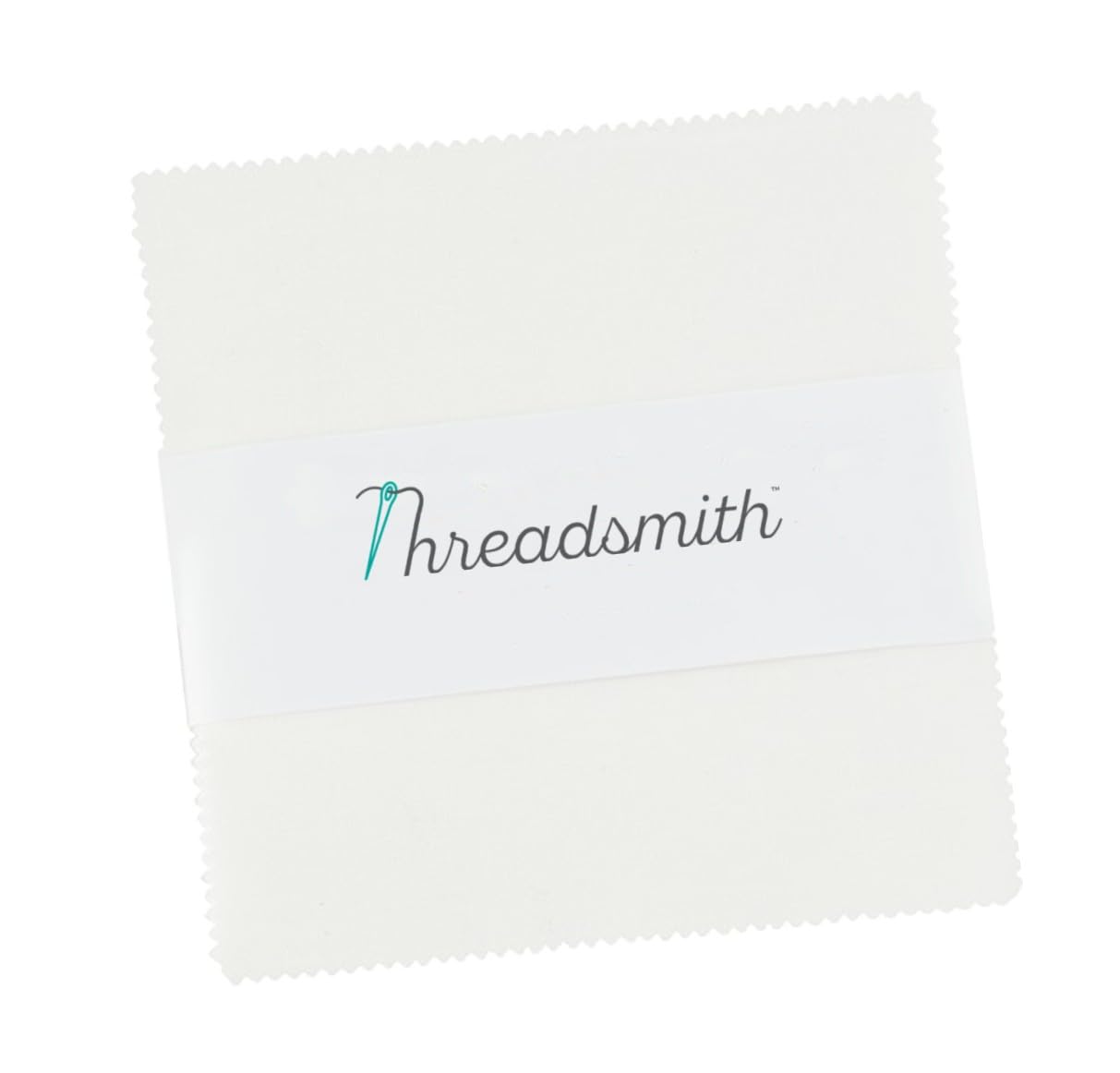Threadsmith - 5 inch Charm Pack for Quilting - 42 Precut Cotton Fabric Squares (White)
