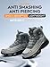 Men’s Safety Shoes -Anti-Smashing Steel Toe, Anti-Piercing Midsole, TPU Non-Slip Outsole, Fashionable Reflective Strip Design, Comfortable & Soft Work Boots (Grey,10.5)