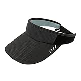 2025 breite Krempe, Laufsportvisier, atmungsaktiv, Schirmmütze für Damen und Herren, elastische Sonnenblende, Sommerhut, Sonnenhut, Miniatur, Dunkelgrau, Einheitsgröße
