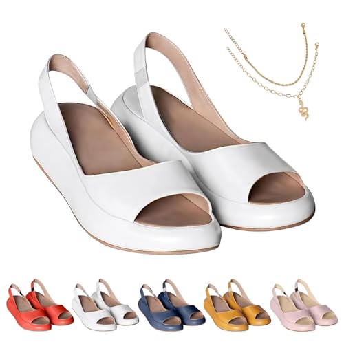 Allen & Moore Solea Cushioned Sandals for Women, Slip-On Orthopedic Cushioned Peep-Toe Sandals