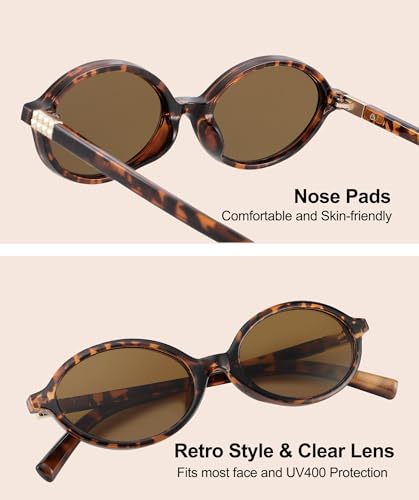 JOOX Retro Oval Sunglasses for Women Trendy Round Sun Glasses 90s Vintage Shades UV400 Protection4