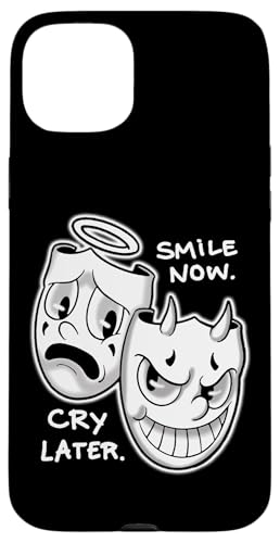 Smile Now Cry Later Angel Devil Happy Sad ���B���e�[�W ���� �X�}�z�P�[�X iPhone 15 Plus �p