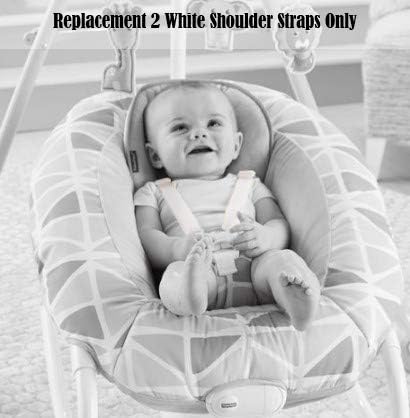 Miniatura 3 de Piezas de repuesto para Fisher-Price Cradle 'n Swing - FHW45 - 2 correas de hombro blancas de repuesto