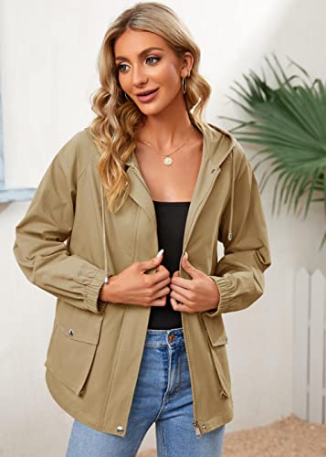 Saodimallsu Womens Military Anorak Jackets Zip Up Safari Utility Lightweight Hoodie Parka Coat With Pockets #TOP4
