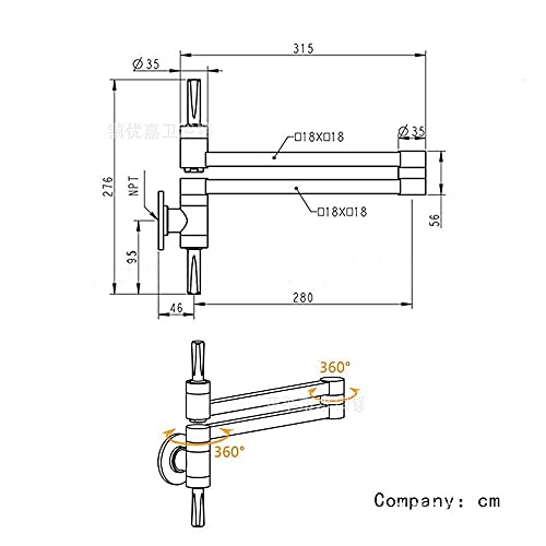 Robinet d'évier de cuisine moderne robinets simples pliables en bronze