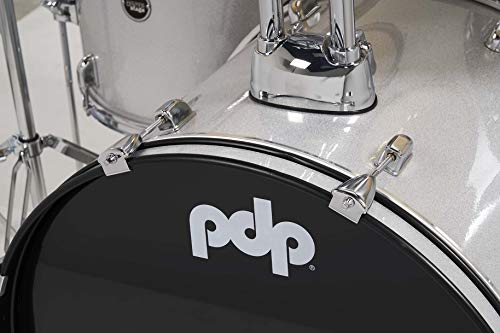 Pacific Drums Center Stage Complete Drumkit, 5 Drum Set, Diamond White Sparkle, 7X10, 8X12, 14X16 Floor, 16X22 Kick, 5X14 Snare (Pdce2215Ktdw) #TOP2