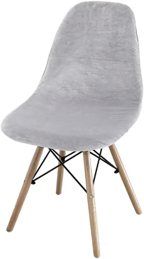 2pcs Thicken Soft Velvet Chair Cover Swan Velvet Dining Room Chair Cover No Armrests Solid Color Shell Home Suitable Chair